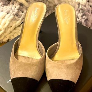 CLEARANCE SALE Lord & Taylor suede heeled mules
